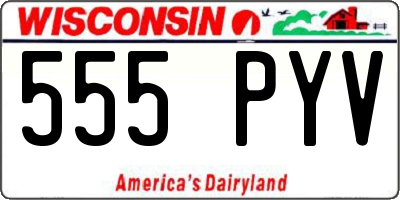 WI license plate 555PYV