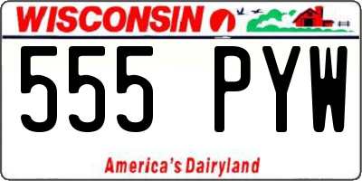 WI license plate 555PYW