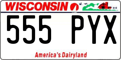 WI license plate 555PYX