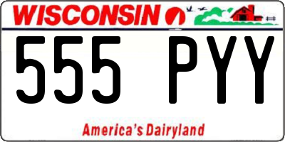 WI license plate 555PYY