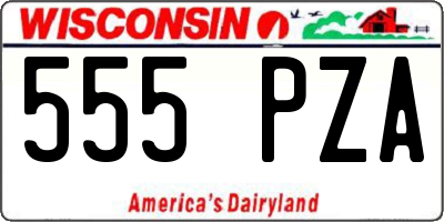 WI license plate 555PZA