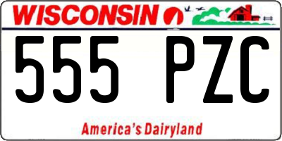 WI license plate 555PZC
