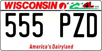 WI license plate 555PZD