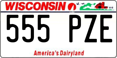WI license plate 555PZE
