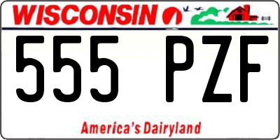 WI license plate 555PZF