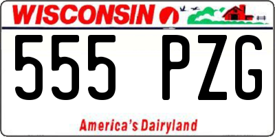 WI license plate 555PZG