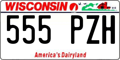WI license plate 555PZH