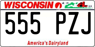 WI license plate 555PZJ