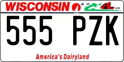 WI license plate 555PZK