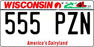 WI license plate 555PZN