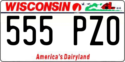 WI license plate 555PZO