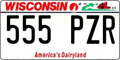 WI license plate 555PZR