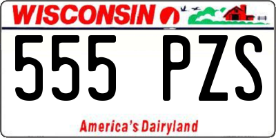 WI license plate 555PZS