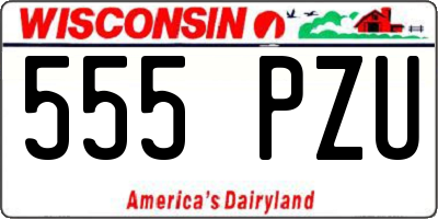 WI license plate 555PZU