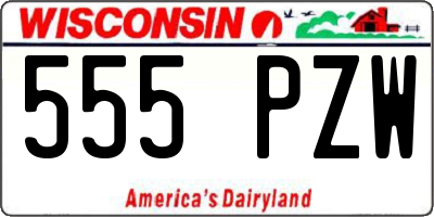 WI license plate 555PZW