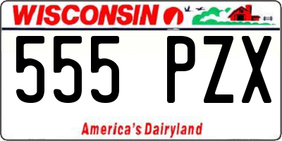 WI license plate 555PZX