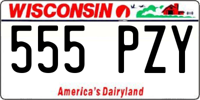 WI license plate 555PZY