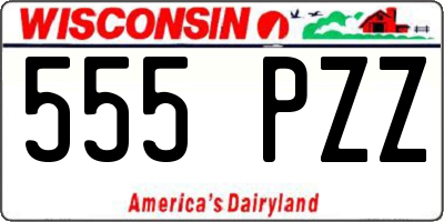 WI license plate 555PZZ