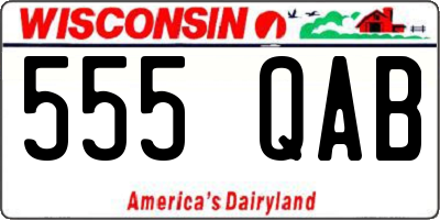 WI license plate 555QAB