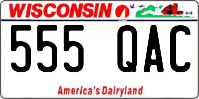 WI license plate 555QAC