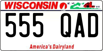 WI license plate 555QAD