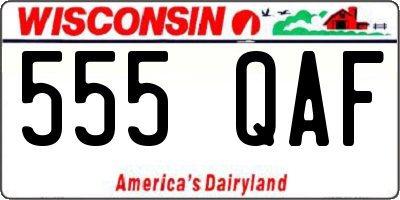 WI license plate 555QAF