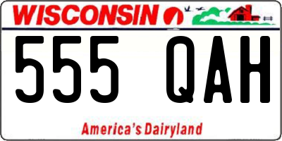 WI license plate 555QAH