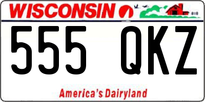 WI license plate 555QKZ