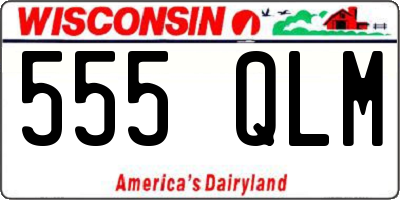 WI license plate 555QLM