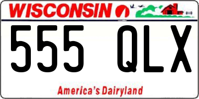 WI license plate 555QLX