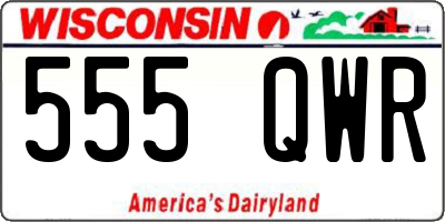 WI license plate 555QWR