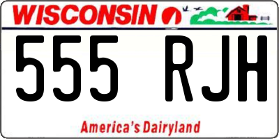 WI license plate 555RJH