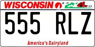 WI license plate 555RLZ