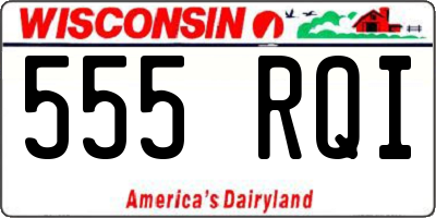 WI license plate 555RQI