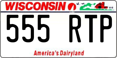 WI license plate 555RTP