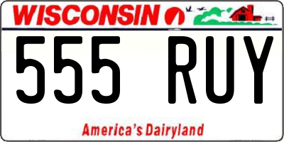 WI license plate 555RUY