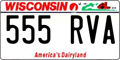 WI license plate 555RVA