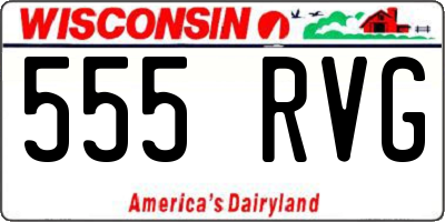 WI license plate 555RVG