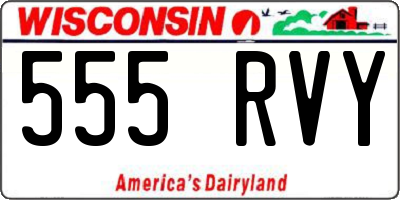 WI license plate 555RVY