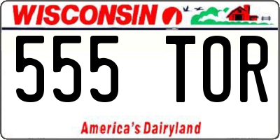 WI license plate 555TOR