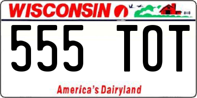 WI license plate 555TOT