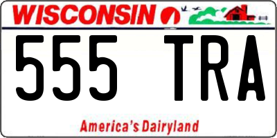 WI license plate 555TRA