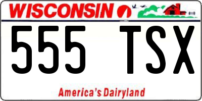 WI license plate 555TSX