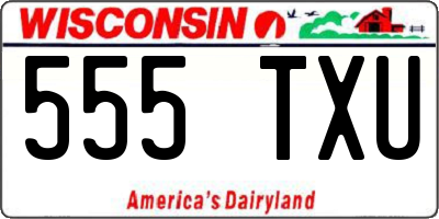 WI license plate 555TXU