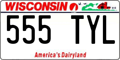WI license plate 555TYL