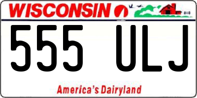 WI license plate 555ULJ