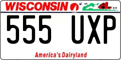 WI license plate 555UXP