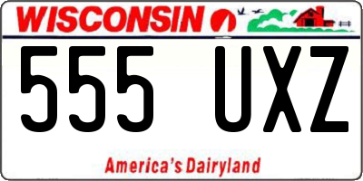 WI license plate 555UXZ