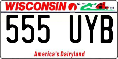 WI license plate 555UYB