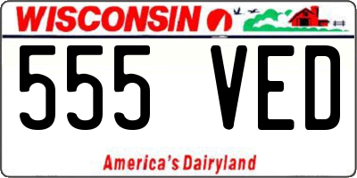 WI license plate 555VED